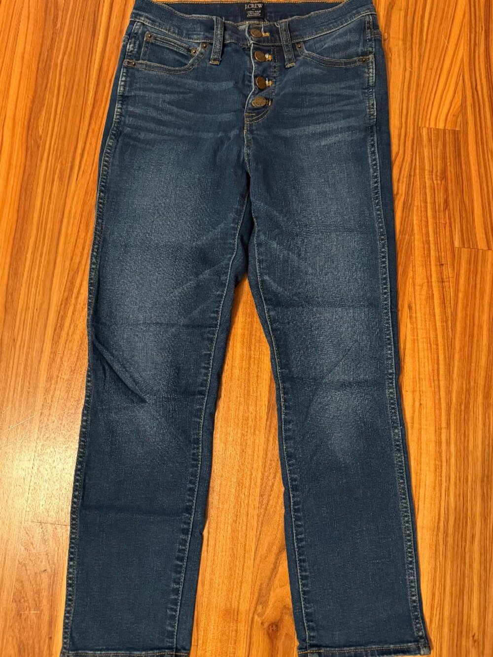 J. Crew Factory High Rise Vintage Straight Jean Cropped Button Fly Size 25